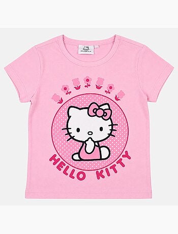 Hello kitty - t-shirt manches courtes imprimé, col rond