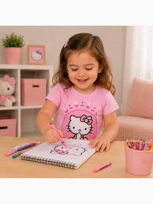 Hello kitty - t-shirt manches courtes imprimé, col rond - Kiabi Hello kitty - t-shirt manches courtes imprimé, col rond - Kiabi