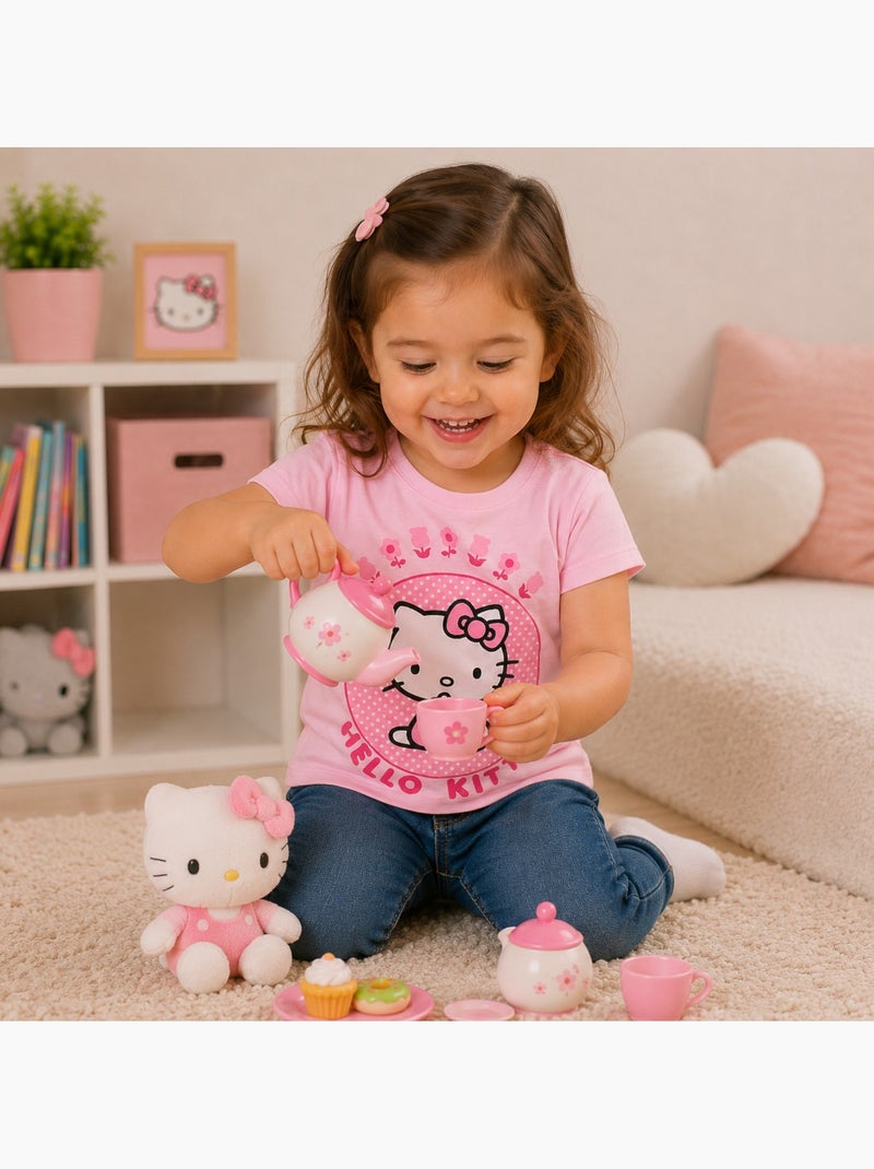 Hello kitty - t-shirt manches courtes imprimé, coupe droite et col rond Rose clair - Kiabi
