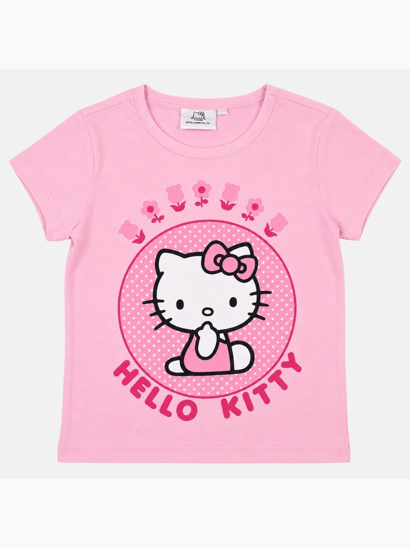 Hello kitty - t-shirt manches courtes imprimé, coupe droite et col rond Rose clair - Kiabi