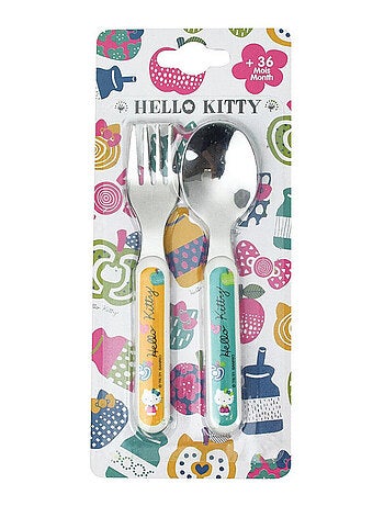 Hello Kitty Acidulee Ensemble Couverts Inox (Fourchette, Cuillere)