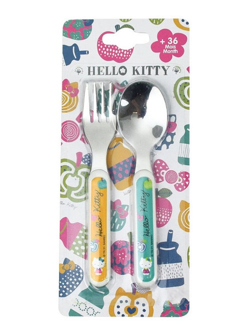 Hello Kitty Acidulee Ensemble Couverts Inox (Fourchette, Cuillere) - Kiabi