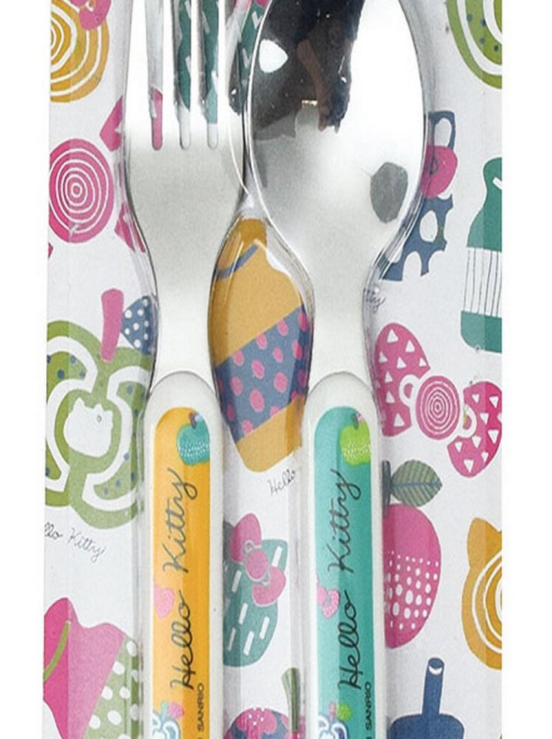 Hello Kitty Acidulee Ensemble Couverts Inox (Fourchette, Cuillere) Multicolore - Kiabi