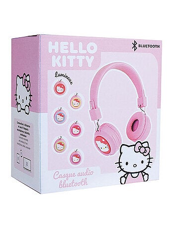 HELLO KITTY CASQUE AJUSTABLEBLUETOOTH AVEC MICRO, CABLE USB, CABLE AUDIO