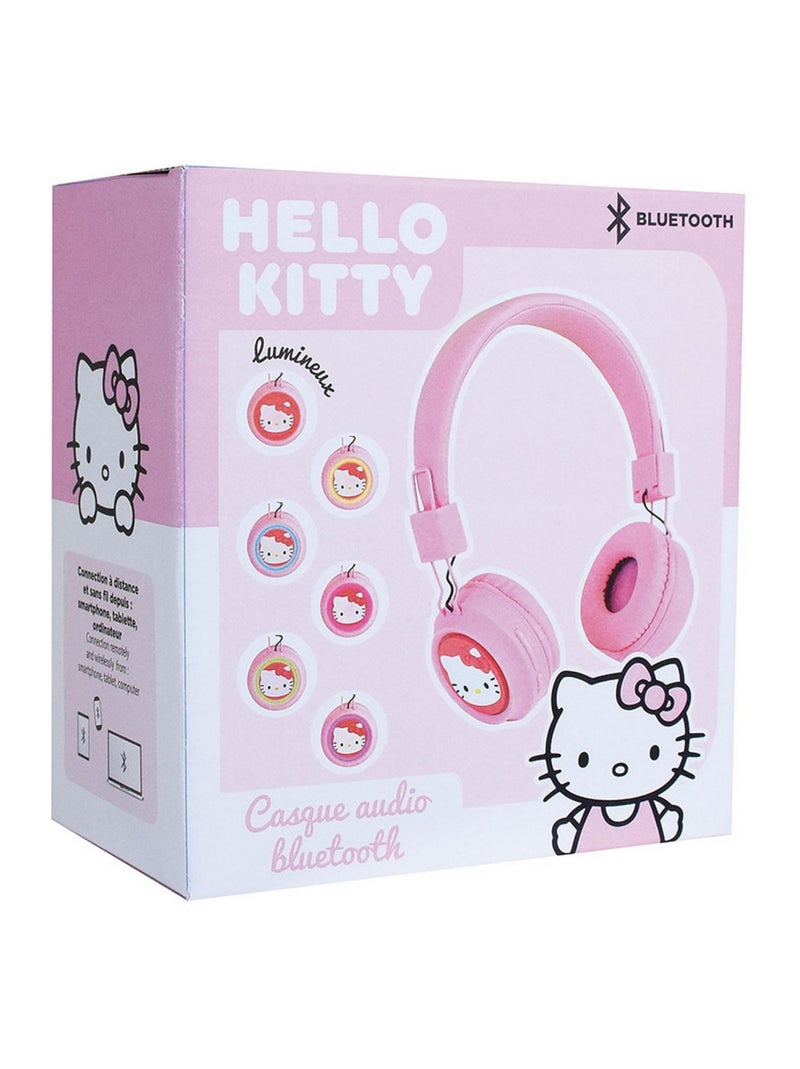 HELLO KITTY CASQUE AJUSTABLEBLUETOOTH AVEC MICRO, CABLE USB, CABLE AUDIO Rose - Kiabi