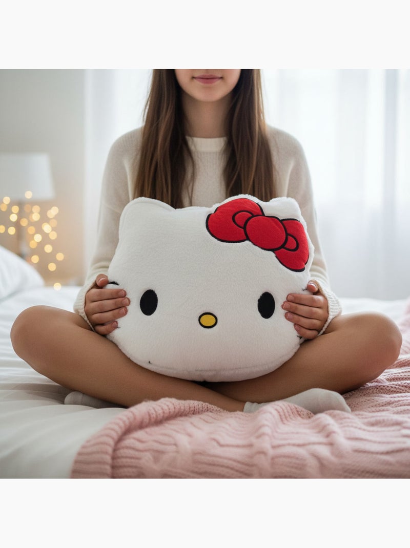 Hello kitty coussin chauffe-mains 3d fausse fourrure blanc 37x32 cm Beige/Blanc - Kiabi