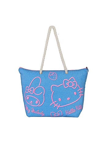Hello Kitty Denim Sac de Plage Soleil, Bleu
