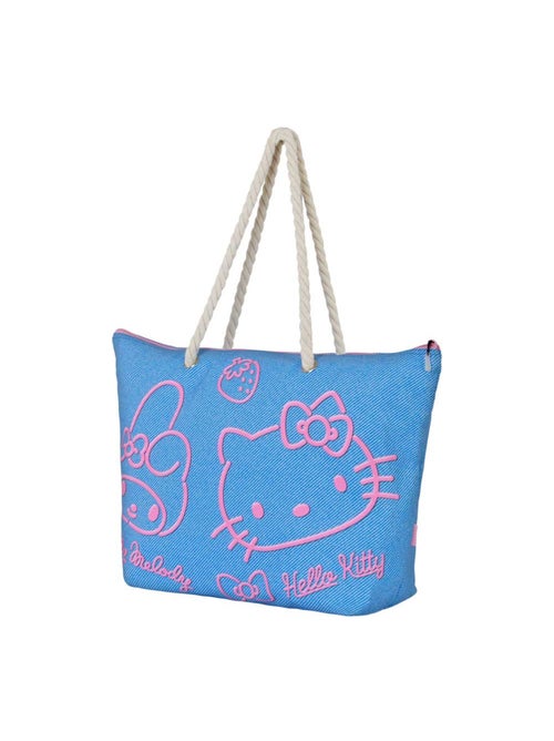 Hello Kitty Denim Sac de Plage Soleil, Bleu - Kiabi