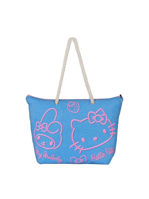 Hello Kitty Denim Sac de Plage Soleil, Bleu - Kiabi