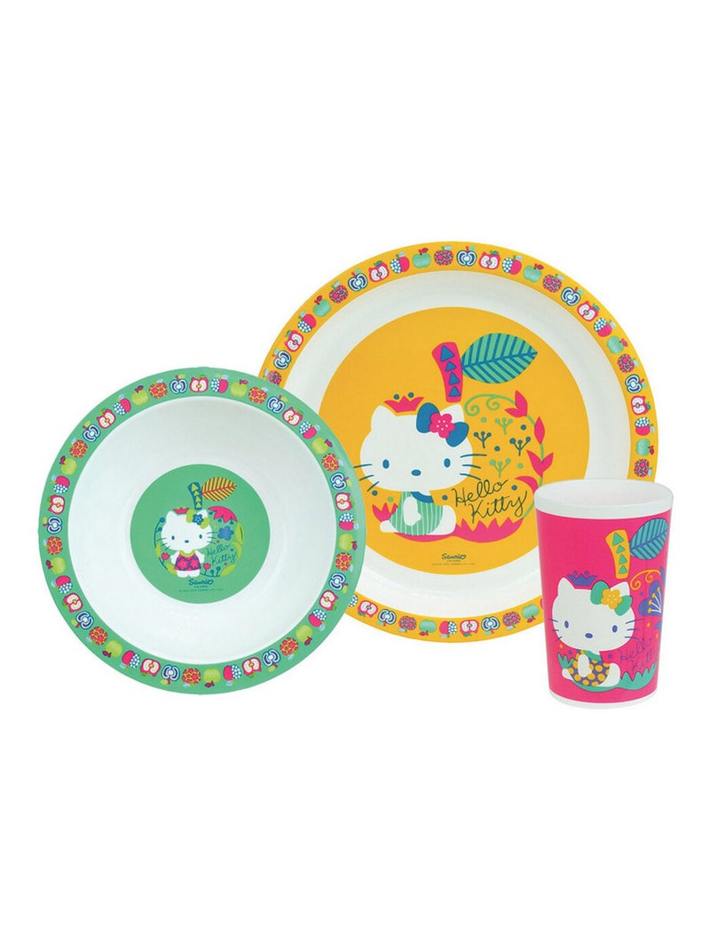 Hello Kitty ensemble repas pour enfant comprenant une assiette ø 22 cm, un bol ø 16 cm et un verre ø Multicolore - Kiabi