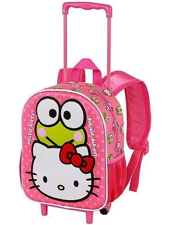 Hello Kitty Funny Sac à dos 3D à Roulettes Petit, Rose