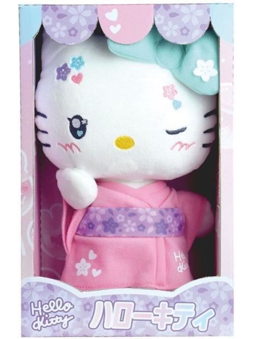 Hello Kitty Kimono Kawaï Peluche +- 22 cm - JEMINI - Version kawaï avec kimono rose et tongs. - Kiabi