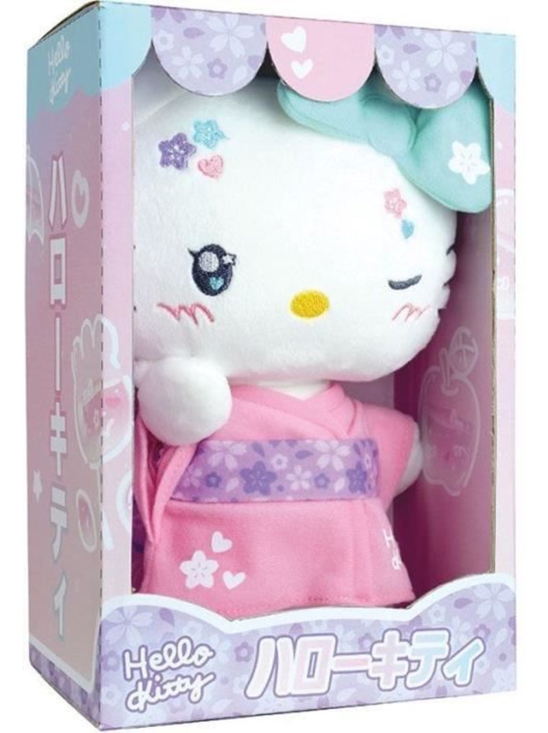 Hello Kitty Kimono Kawaï Peluche +- 22 cm - JEMINI - Version kawaï avec kimono rose et tongs. Rose - Kiabi