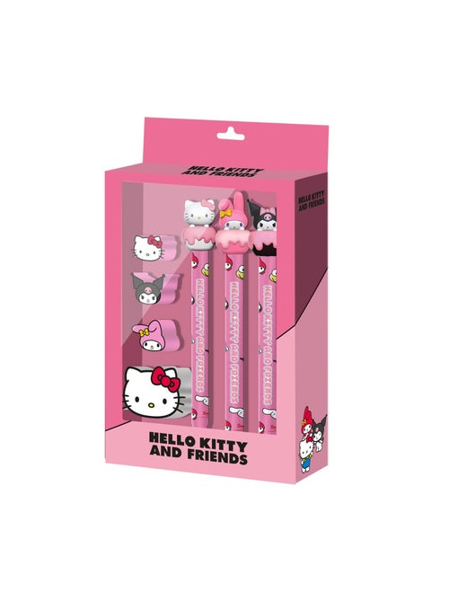 Hello Kitty Mix Pack de 3 Crayons Éternels + 3 Gommes + Taille-crayon, Rose - Kiabi