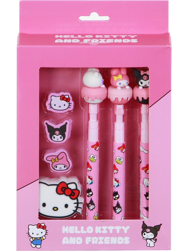 Hello Kitty Mix Pack de 3 Crayons Éternels + 3 Gommes + Taille-crayon, Rose Rose - Kiabi