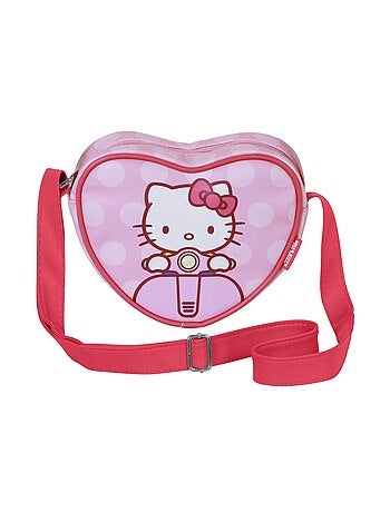 Hello Kitty Moto Sac à Bandoulière Coeur Casual, Rose