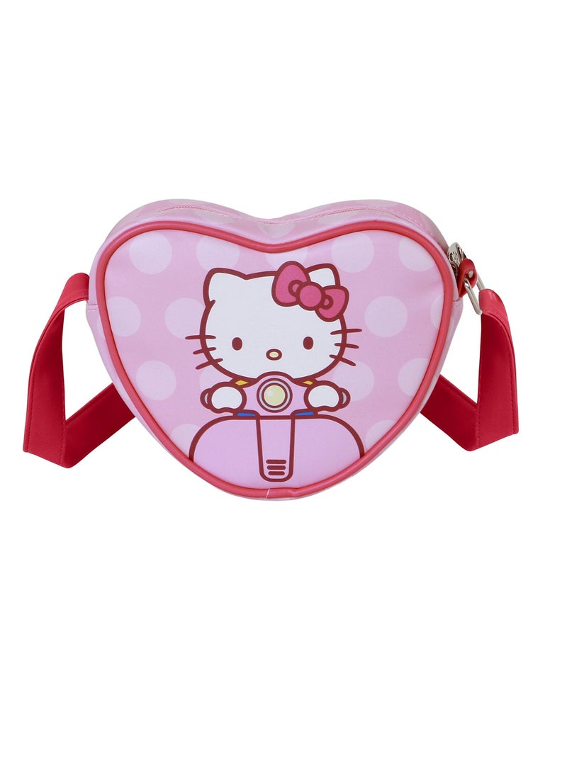 Hello Kitty Moto Sac à Bandoulière Coeur Casual, Rose Rose - Kiabi