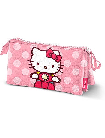 Hello Kitty Moto Trousse Triple, Rose