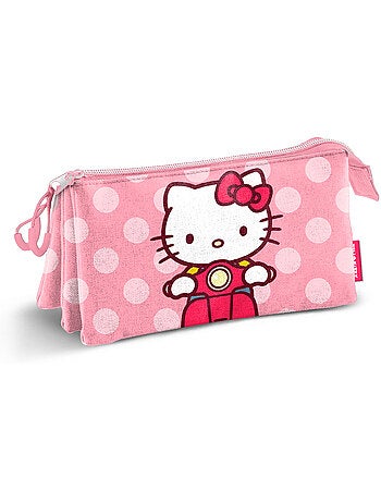Hello Kitty Moto Trousse Triple, Rose