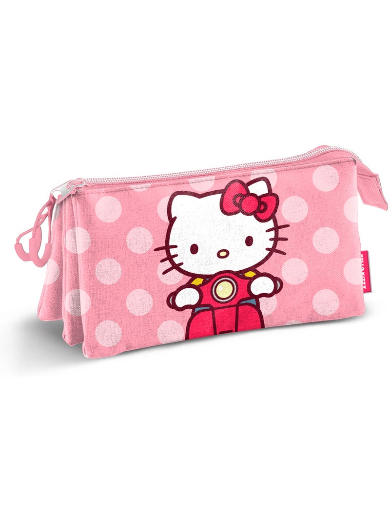 Hello Kitty Moto Trousse Triple, Rose Rose - Kiabi