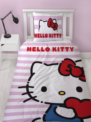 Hello Kitty, Parure de Lit Enfant Imprimée Réversible, CHATON MIGNON