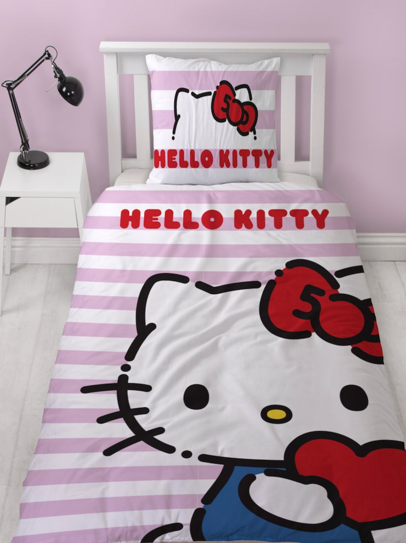 Hello Kitty, Parure de Lit Enfant Imprimée Réversible, CHATON MIGNON Rose - Kiabi