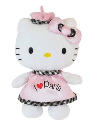 Hello Kitty Peluche avec béret rose modèle Bean Bag Paris H17 cm