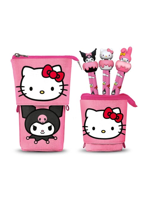 Hello Kitty Playful Trousse Cute + 3 Stylos Gel Effaçables, Rose - Kiabi Hello Kitty Playful Trousse Cute + 3 Stylos Gel Effaçables, Rose - Kiabi
