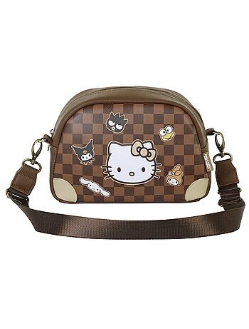 Hello Kitty Squares Sac à Bandoulière Bowling Lite, Brun