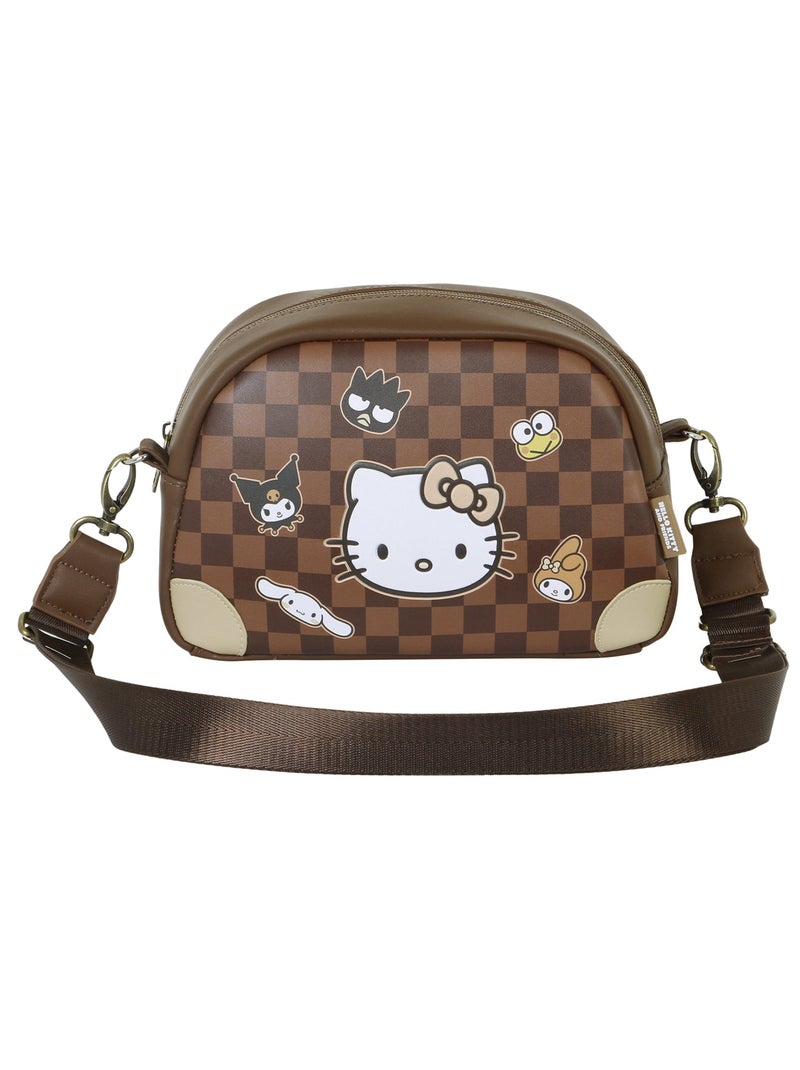 Hello Kitty Squares Sac à Bandoulière Bowling Lite, Brun Marron - Kiabi
