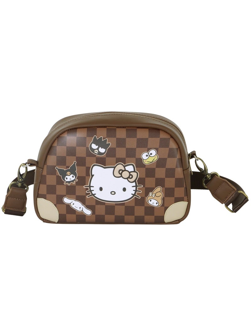 Hello Kitty Squares Sac à Bandoulière Bowling Lite, Brun Marron - Kiabi