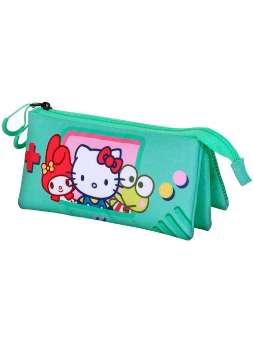 Hello Kitty Videogame Trousse Triple, Turquoise - Kiabi