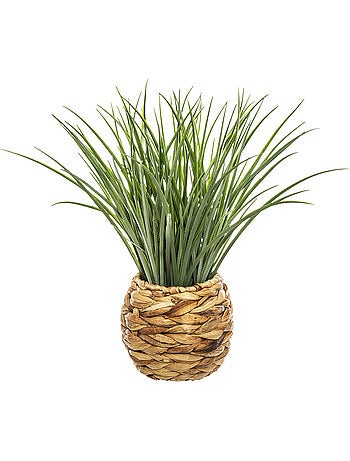 Herbe artificielle pot tressé MODA