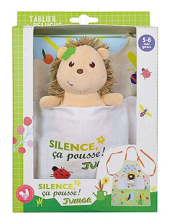Hérisson Silence ça pousse tablier du jardinier avec peluche Hérisson- Haut 13 cm