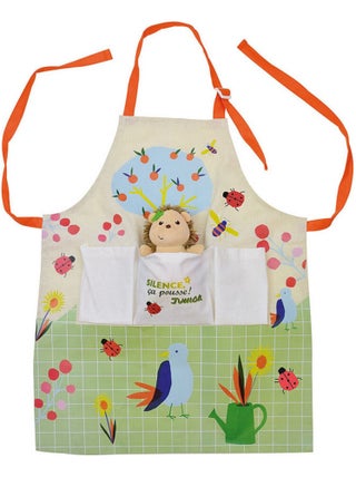 Hérisson Silence ça pousse tablier du jardinier avec peluche Hérisson- Haut 13 cm