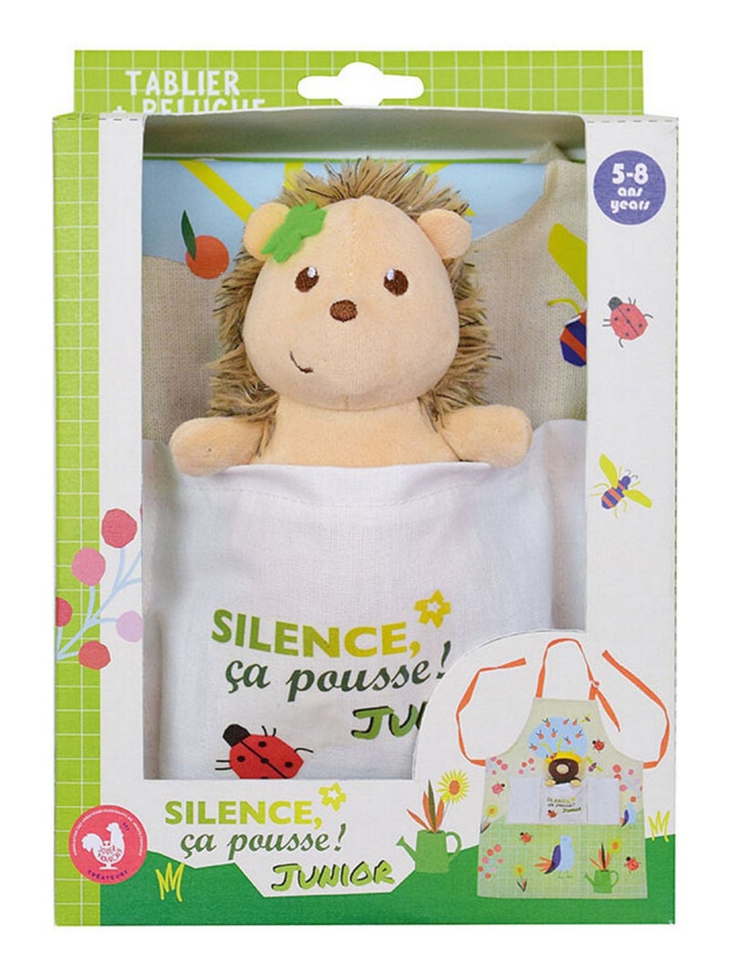 Hérisson Silence ça pousse tablier du jardinier avec peluche Hérisson- Haut 13 cm Marron - Kiabi