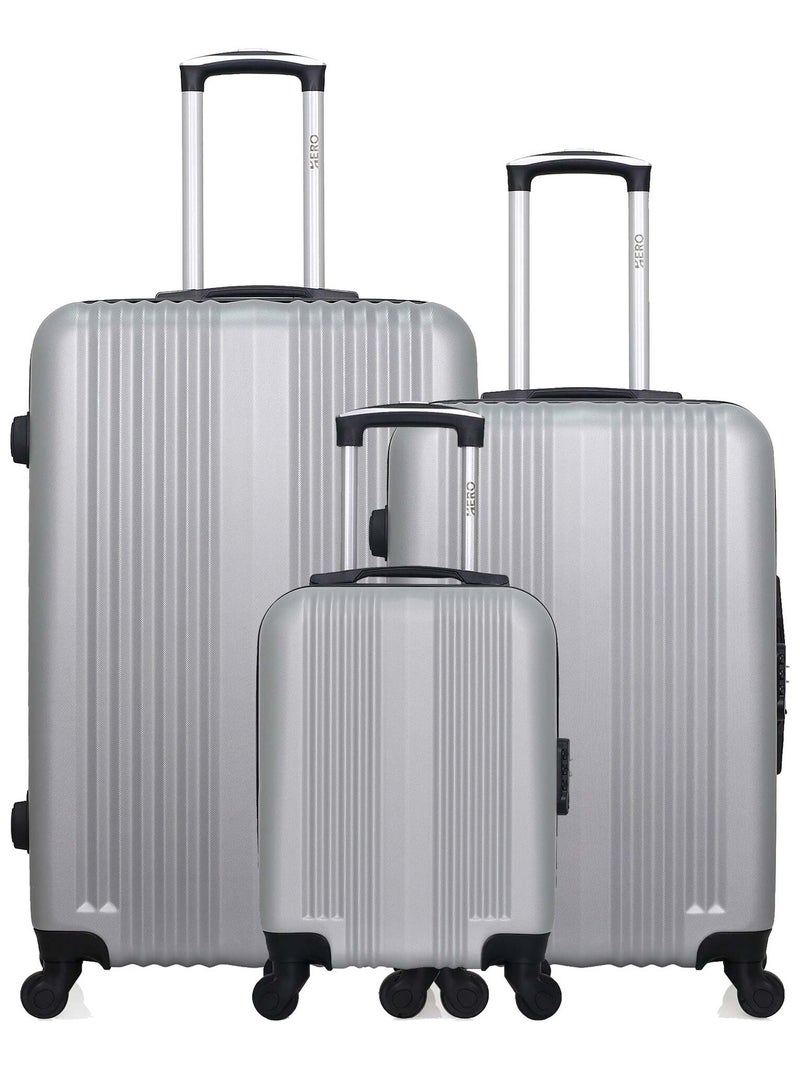HERO - Lot de 2 - Valise grand format et valise weekend LIPARI Gris - Kiabi