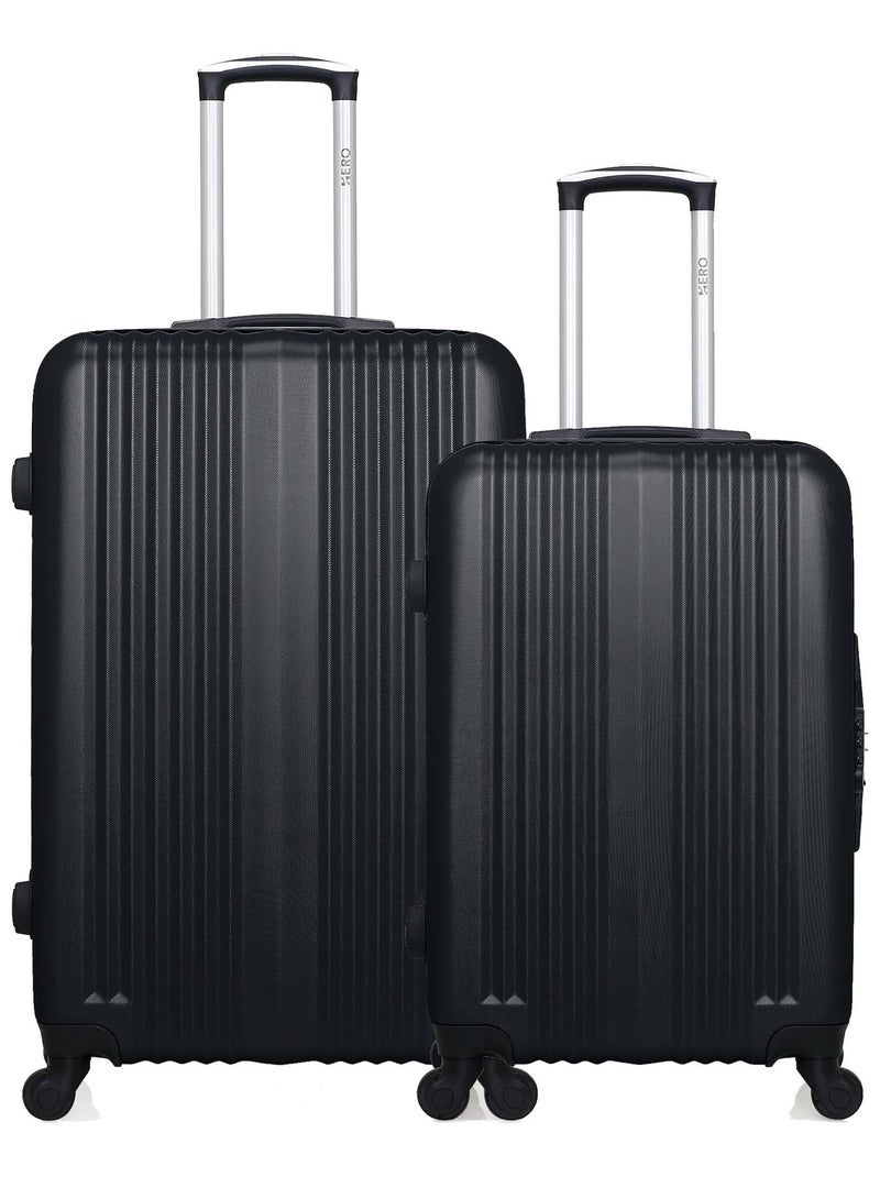 HERO - Lot de 2 - Valise grand format et valise weekend LIPARI Noir - Kiabi