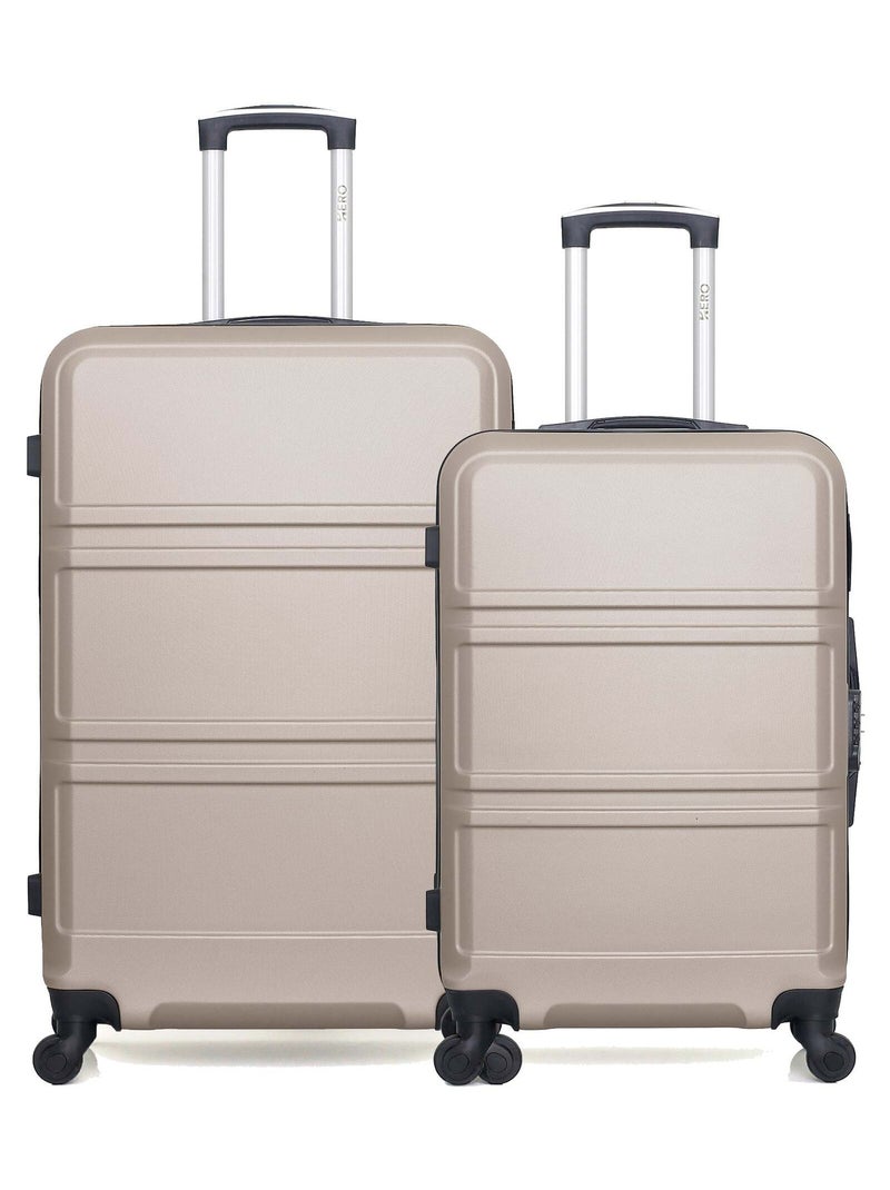 HERO - Lot de 2 - Valise grand format et valise weekend UTAH Beige - Kiabi
