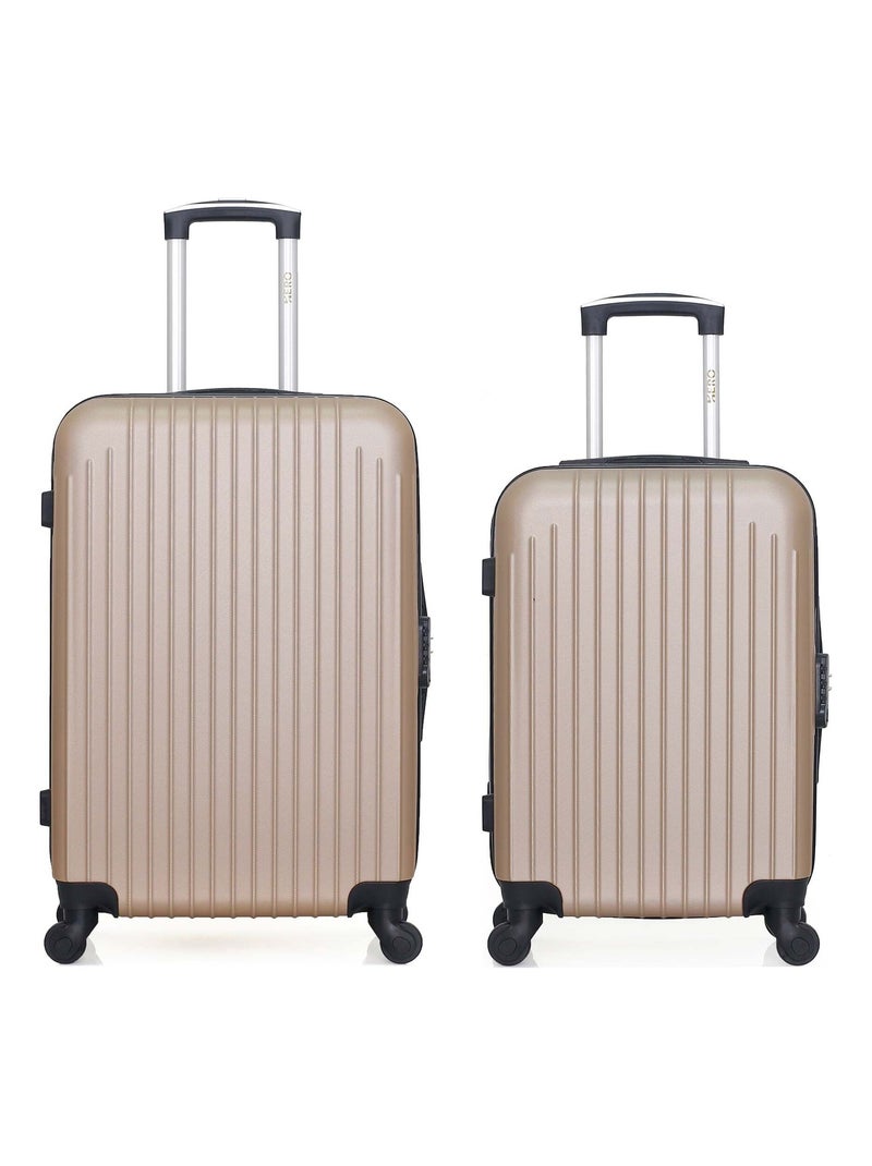 HERO - Lot de 2 - Valise weekend et valise cabine CARPATES Beige - Kiabi