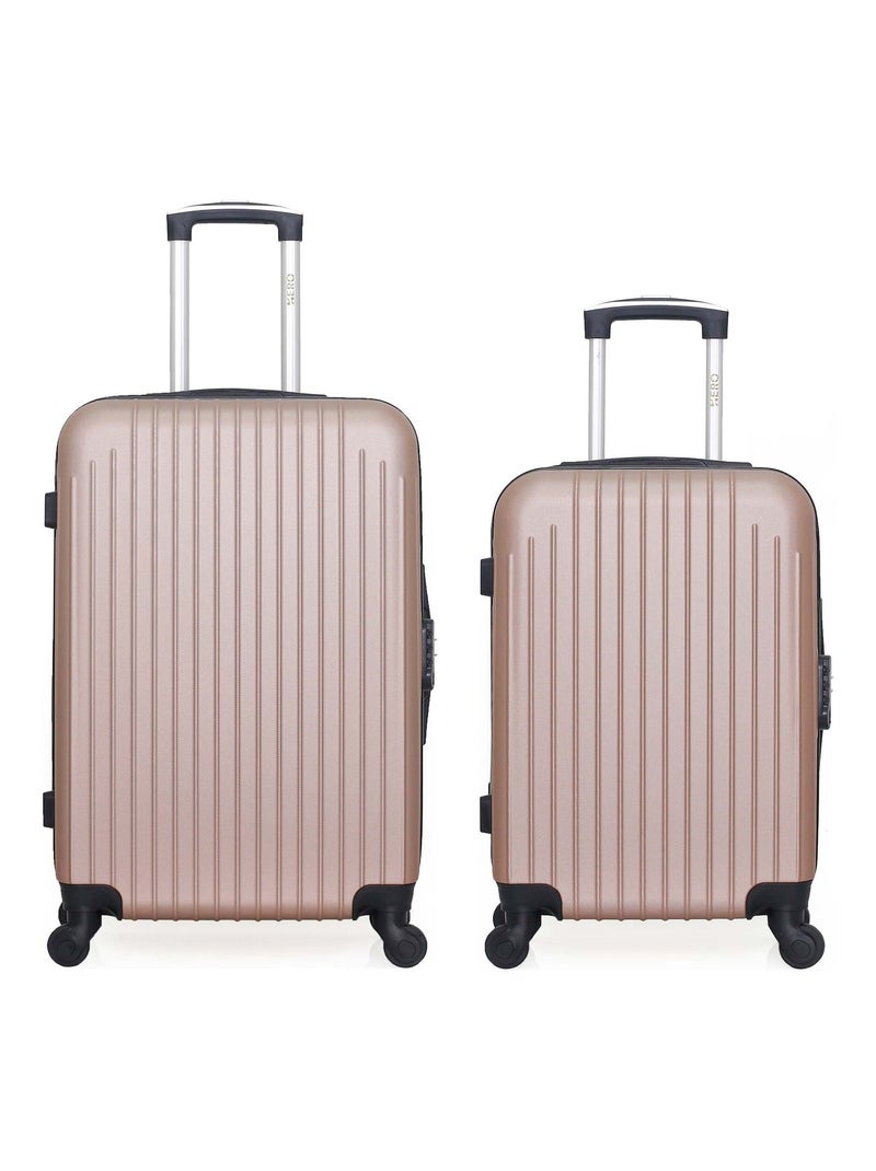 HERO - Lot de 2 - Valise weekend et valise cabine CARPATES Rose clair - Kiabi