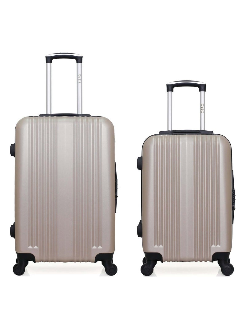 HERO - Lot de 2 - Valise weekend et valise cabine LIPARI Beige - Kiabi