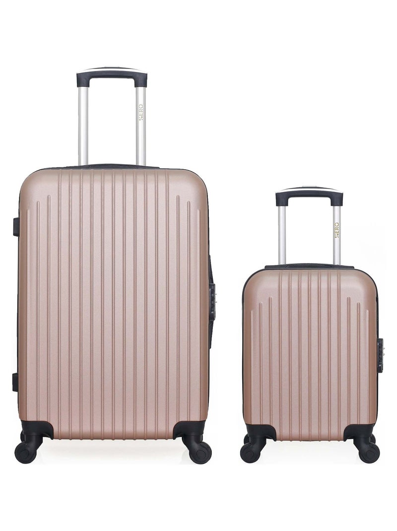 HERO - Lot de 2 - Valise weekend et valise cabine XXS CARPATES Rose clair - Kiabi
