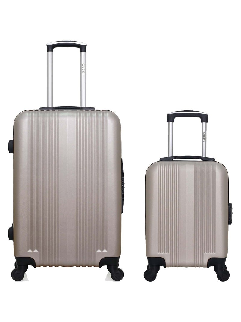 HERO - Lot de 2 - Valise weekend et valise cabine XXS LIPARI Beige - Kiabi