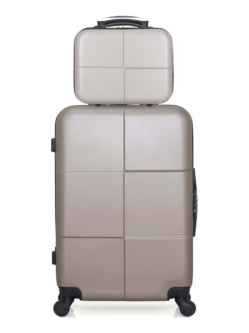 HERO - Lot de 2 - Valise weekend et vanity CORONADO Beige - Kiabi