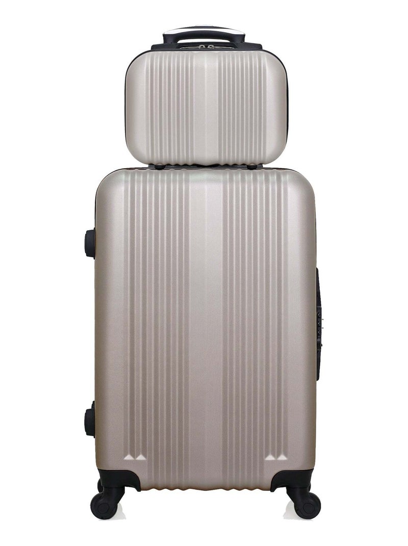 HERO - Lot de 2 - Valise weekend et vanity LIPARI Beige - Kiabi