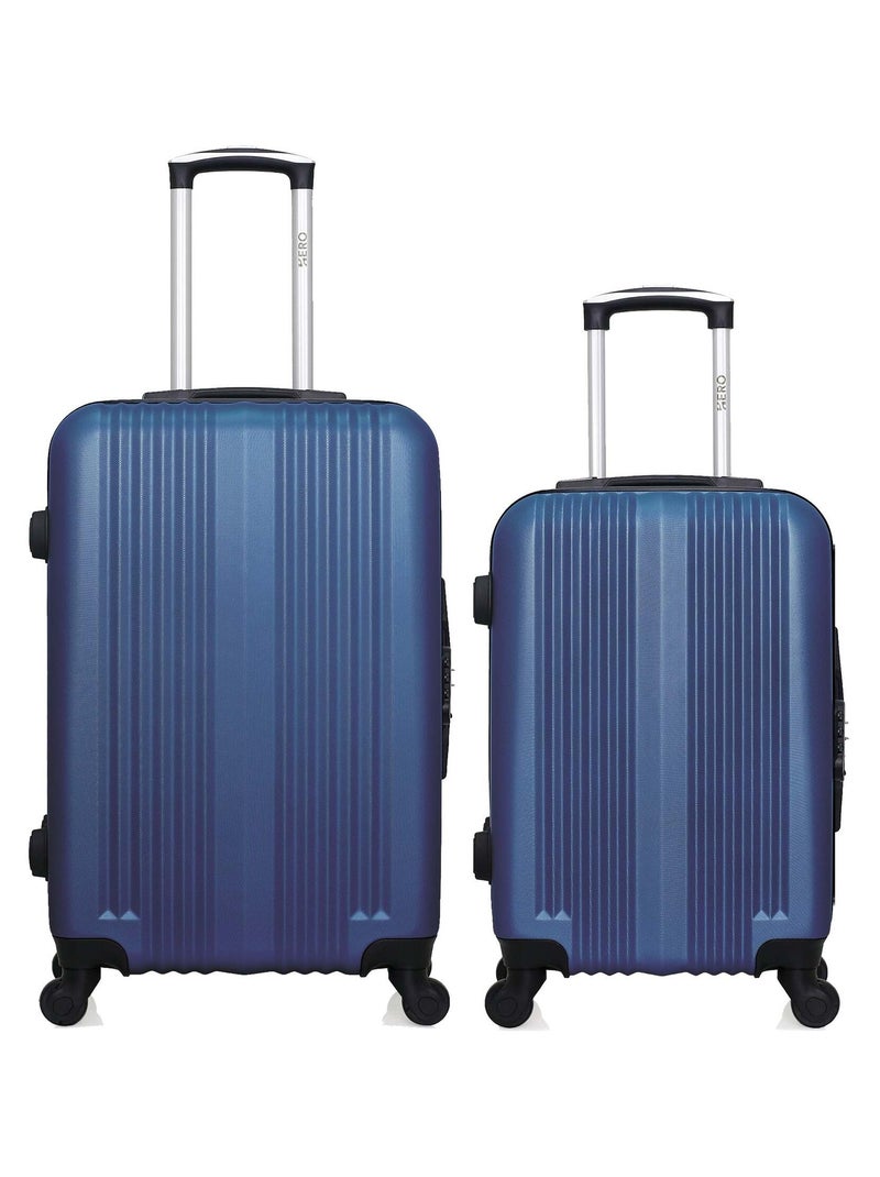 HERO - Lot de 2 valises weekend et cabine ABS LIPARI Bleu marine - Kiabi