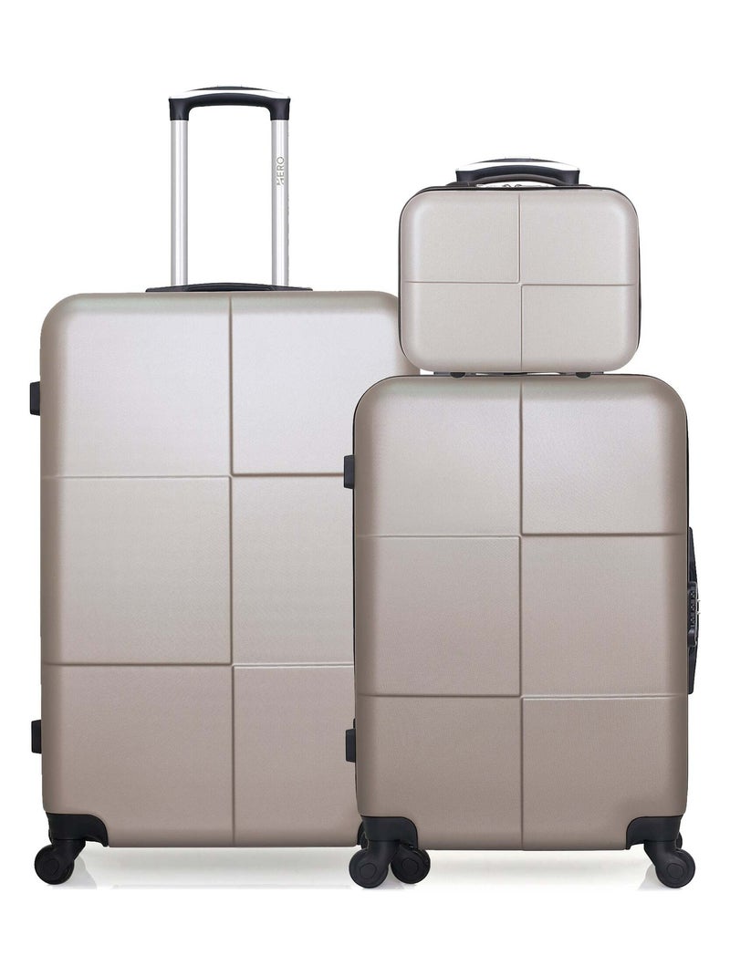 HERO - Lot de 3 - Valise grand format, valise weekend et vanity CORONADO Beige - Kiabi