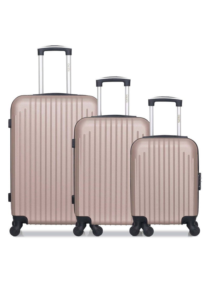 HERO - Lot de 3 - Valise Weekend, valise cabine et valise cabine XXS CARPATES Rose clair - Kiabi