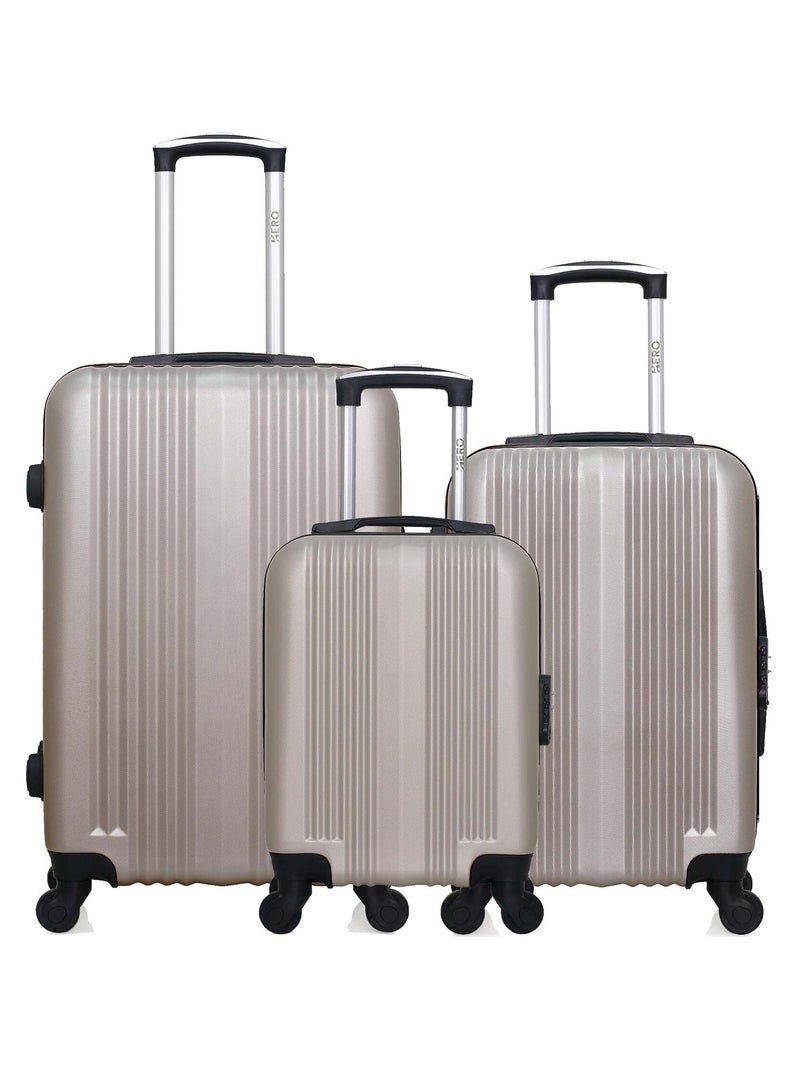 HERO - Lot de 3 - Valise Weekend, valise cabine et valise cabine XXS LIPARI Beige - Kiabi